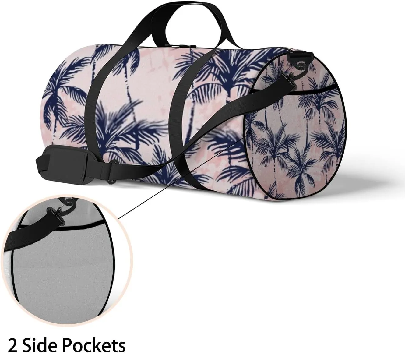 Sports Gym Bag for Women and Men Waterproof Abstract Tropics Grunge Palm Trees Silhouettes Duffel Bag Lightweight Carryon Traveling Boarding Gripsack