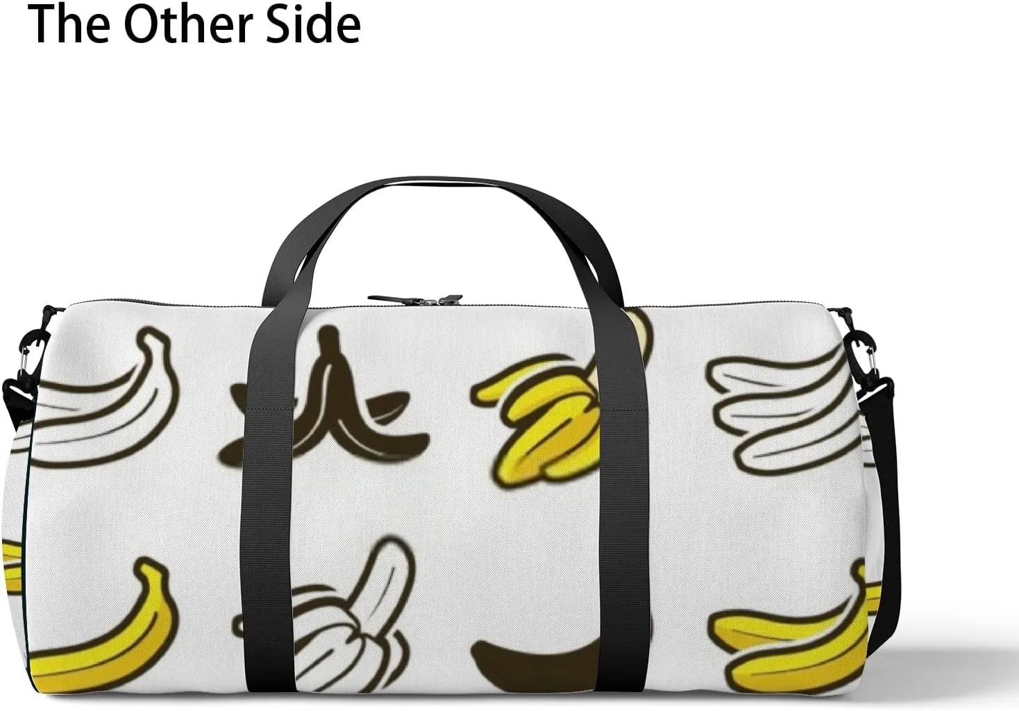 Sports Gym Bag for Women and Men Waterproof Banana Icon Outline Silhouette Duffel Bag Lightweight Carryon Traveling Boarding Gripsack
