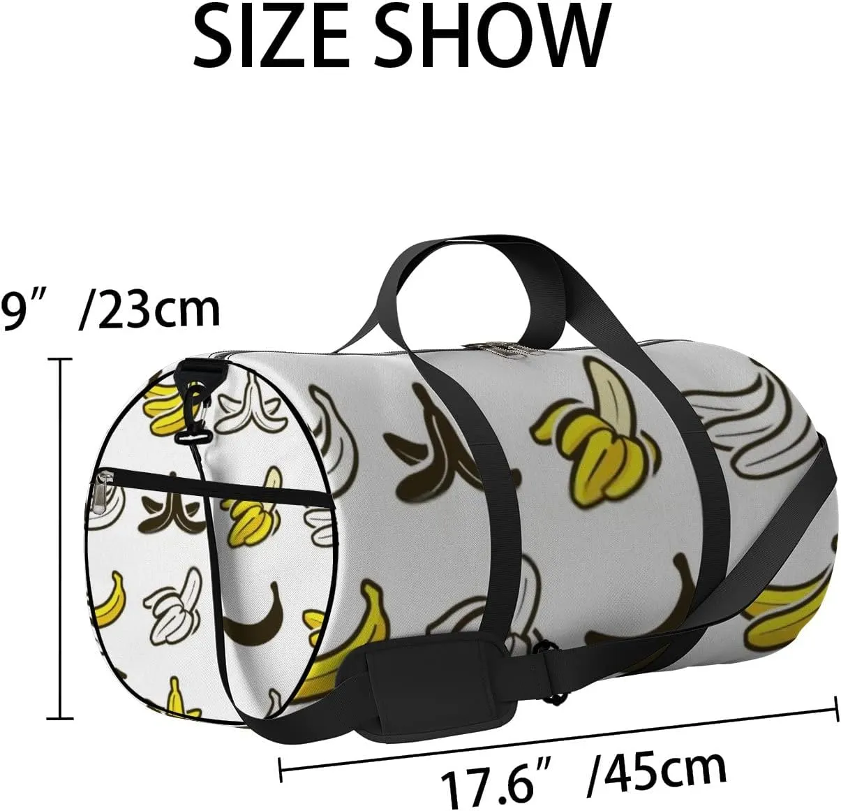 Sports Gym Bag for Women and Men Waterproof Banana Icon Outline Silhouette Duffel Bag Lightweight Carryon Traveling Boarding Gripsack