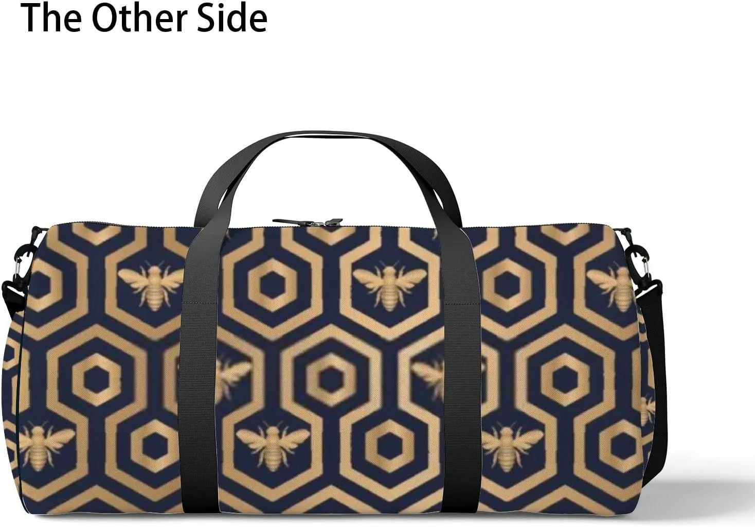 Sports Gym Bag for Women and Men Waterproof Bee Hive Hexagon Pattern Texture Design Duffel Bag Lightweight Carryon Traveling Boarding Gripsack