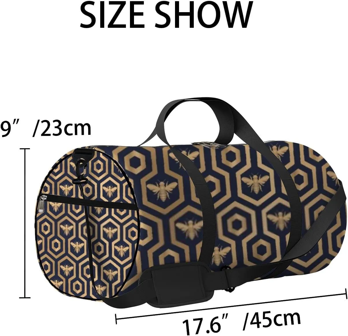 Sports Gym Bag for Women and Men Waterproof Bee Hive Hexagon Pattern Texture Design Duffel Bag Lightweight Carryon Traveling Boarding Gripsack