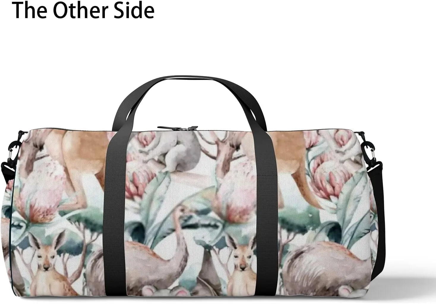 Sports Gym Bag for Women and Men Waterproof Cartoon Kangaroo Duffel Bag Lightweight Carryon Traveling Boarding Gripsack
