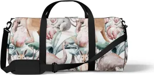 Sports Gym Bag for Women and Men Waterproof Cartoon Kangaroo Duffel Bag Lightweight Carryon Traveling Boarding Gripsack