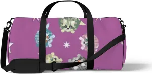 Sports Gym Bag for Women and Men Waterproof Cats Stars Pattern Pastel Color Duffel Bag Lightweight Carryon Traveling Boarding Gripsack