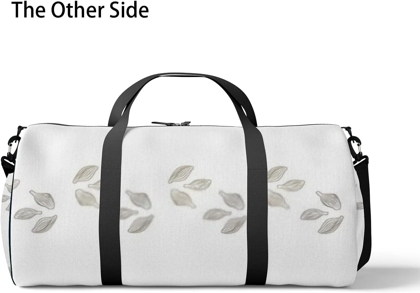 Sports Gym Bag for Women and Men Waterproof Cute Plant Sketch Style White Duffel Bag Lightweight Carryon Traveling Boarding Gripsack