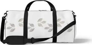 Sports Gym Bag for Women and Men Waterproof Cute Plant Sketch Style White Duffel Bag Lightweight Carryon Traveling Boarding Gripsack