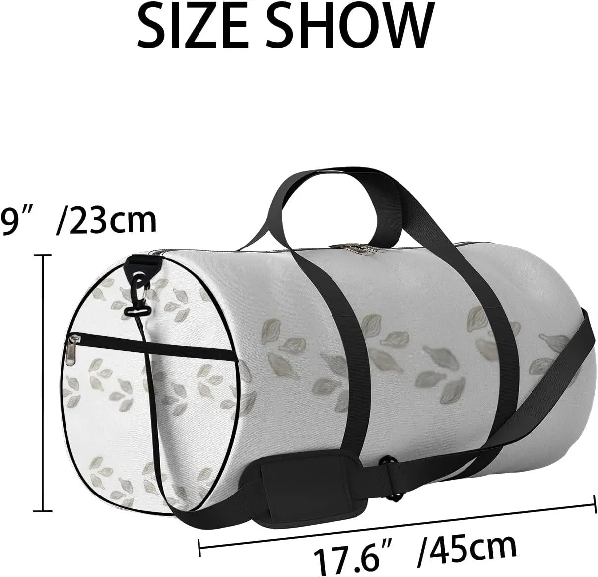Sports Gym Bag for Women and Men Waterproof Cute Plant Sketch Style White Duffel Bag Lightweight Carryon Traveling Boarding Gripsack