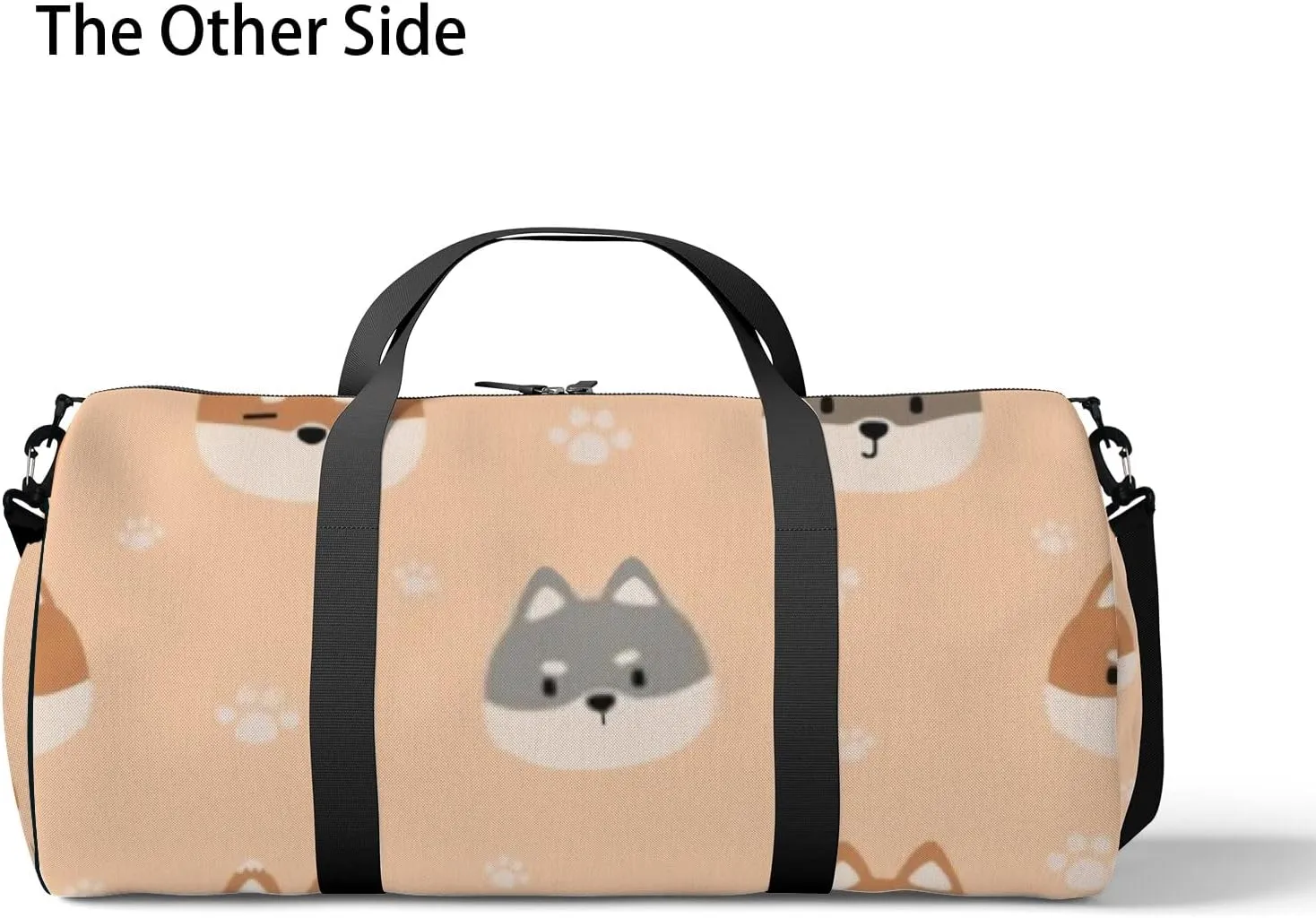 Sports Gym Bag for Women and Men Waterproof Cute Shiba Inu Dog Puppy Cartoon Doodle Duffel Bag Lightweight Carryon Traveling Boarding Gripsack