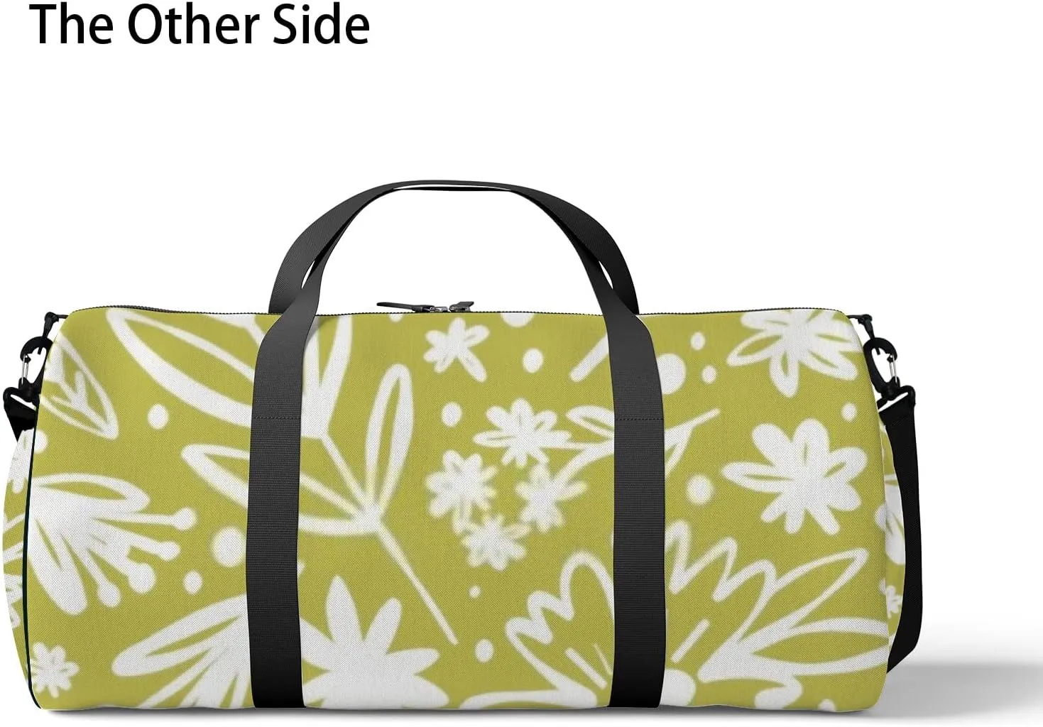 Sports Gym Bag for Women and Men Waterproof Cute Sketch Line Art Floral Pattern Doodle Style Duffel Bag Lightweight Carryon Traveling Boarding Gripsack