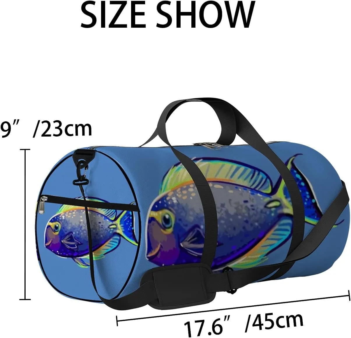 Sports Gym Bag for Women and Men Waterproof Different Tropical Fish Duffel Bag Lightweight Carryon Traveling Boarding Gripsack
