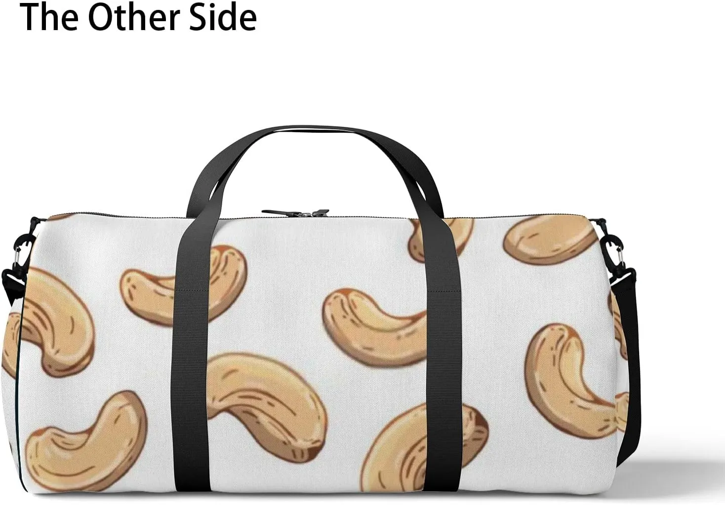 Sports Gym Bag for Women and Men Waterproof Doodle Cashews Pattern Beige Duffel Bag Lightweight Carryon Traveling Boarding Gripsack