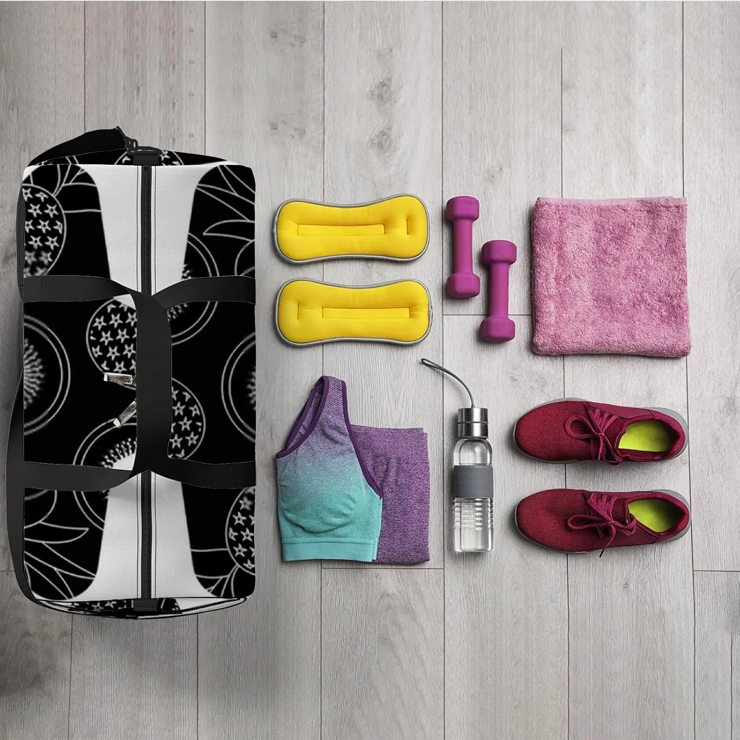 Sports Gym Bag for Women and Men Waterproof Fruit Pineapple Kiwi Fresh Duffel Bag Lightweight Carryon Traveling Boarding Gripsack