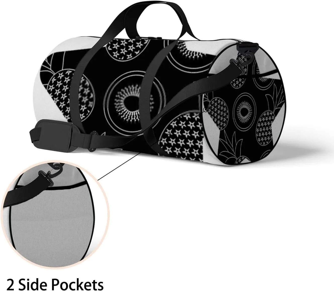 Sports Gym Bag for Women and Men Waterproof Fruit Pineapple Kiwi Fresh Duffel Bag Lightweight Carryon Traveling Boarding Gripsack