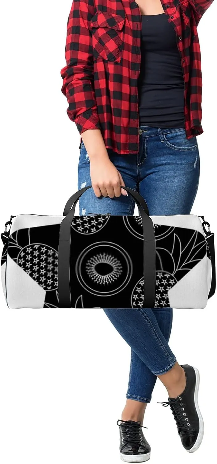 Sports Gym Bag for Women and Men Waterproof Fruit Pineapple Kiwi Fresh Duffel Bag Lightweight Carryon Traveling Boarding Gripsack