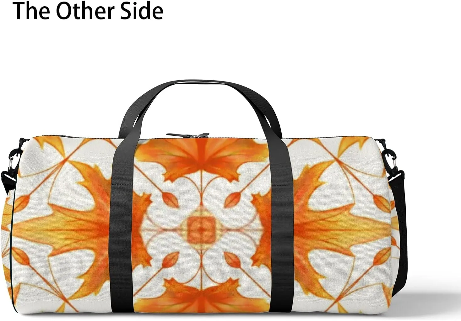 Sports Gym Bag for Women and Men Waterproof Hand Drawn Maple Leaf Pattern Duffel Bag Lightweight Carryon Traveling Boarding Gripsack