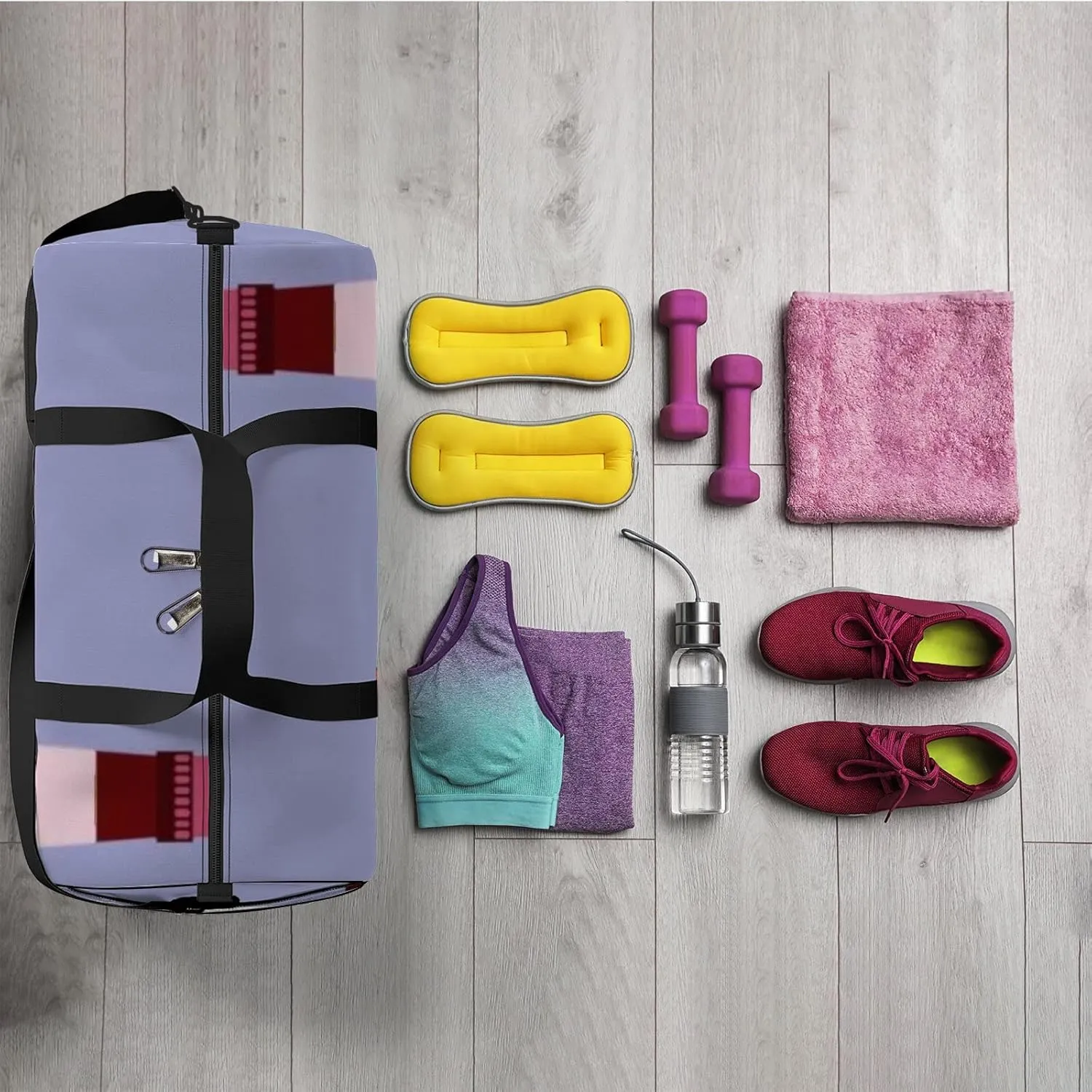 Sports Gym Bag for Women and Men Waterproof Lighthouse Colored Meadow Duffel Bag Lightweight Carryon Traveling Boarding Gripsack
