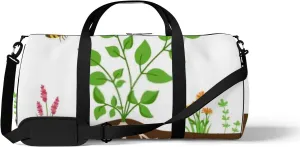 Sports Gym Bag for Women and Men Waterproof Potato Plant Leaves Cartoon Style Duffel Bag Lightweight Carryon Traveling Boarding Gripsack