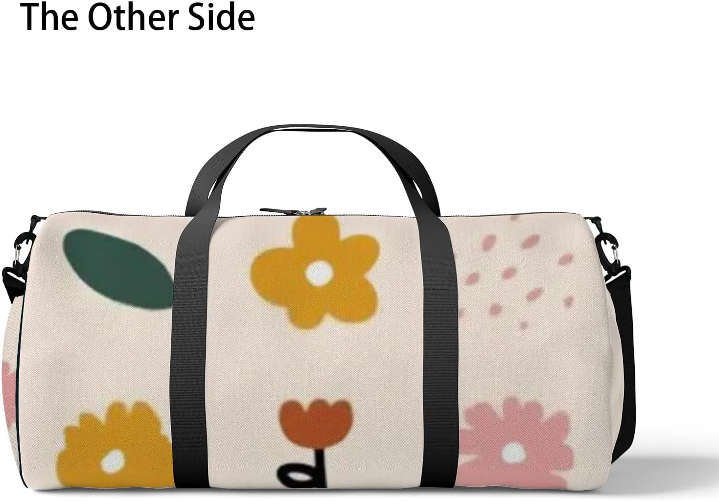 Sports Gym Bag for Women and Men Waterproof Simple Abstract Doodle Flowers Leaves Duffel Bag Lightweight Carryon Traveling Boarding Gripsack