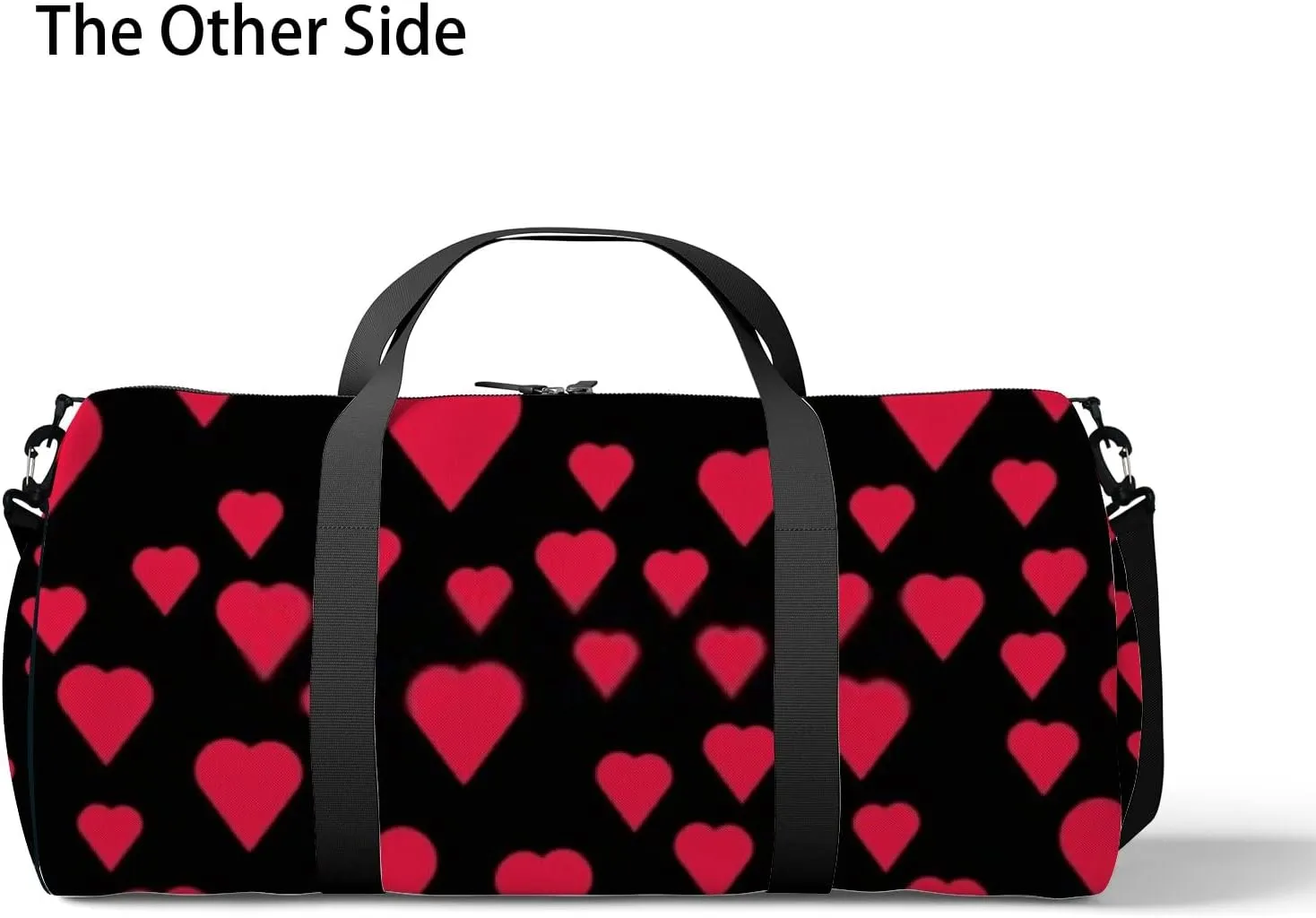 Sports Gym Bag for Women and Men Waterproof Simple Hearts Pattern Red Duffel Bag Lightweight Carryon Traveling Boarding Gripsack