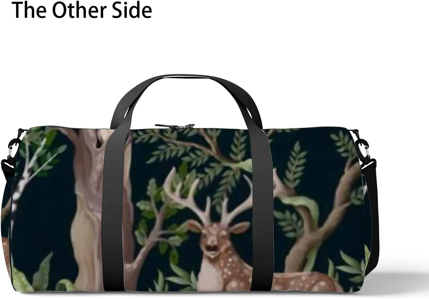 Sports Gym Bag for Women and Men Waterproof Trees Forest Animals Green Duffel Bag Lightweight Carryon Traveling Boarding Gripsack