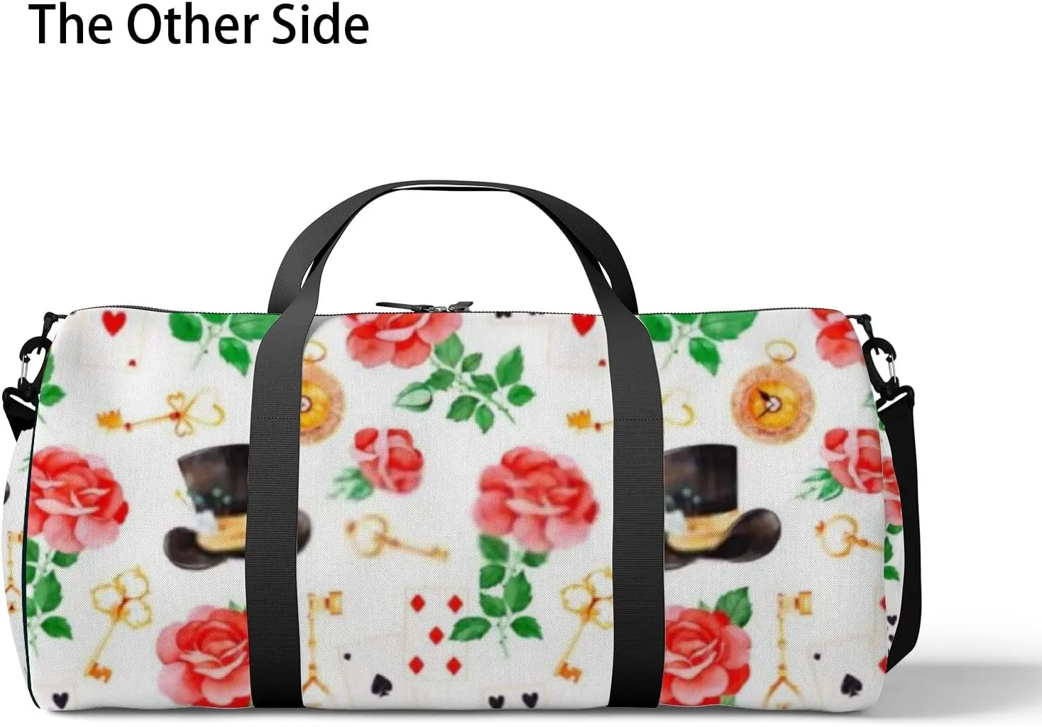 Sports Gym Bag for Women and Men Waterproof White Magical Pattern Duffel Bag Lightweight Carryon Traveling Boarding Gripsack