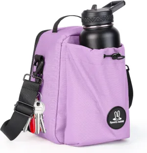Sports Rabbit Insulated Lunch Bag for Women – Front Pocket Compatible with 40/30OZ Owala Bottles – Leakproof Cooler Tote, Water-Resistant Wax-Coated Oxford – Perfect for Work, Travel, Picnics (Purple)