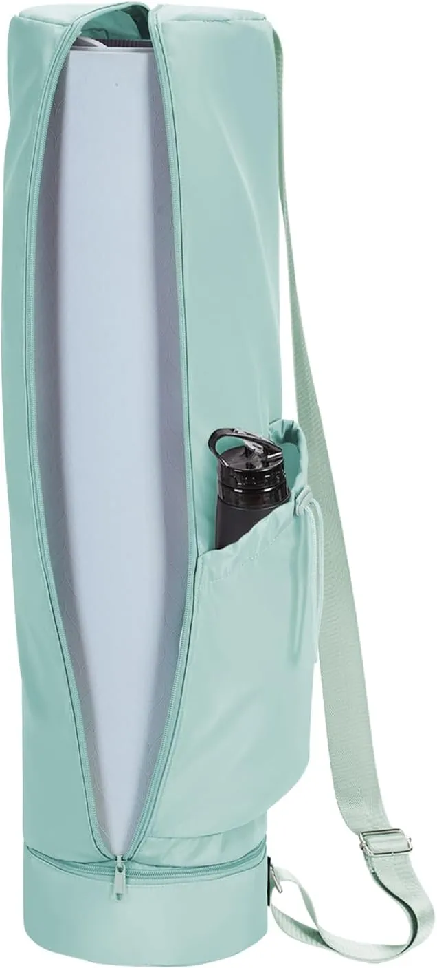 sportsnew Yoga Mat Bag, Full Zip Cargo Yoga Mat Carrier Bag with Drawstring Water Bottle Pocket and Bottom Wet Pocket, Exercise Yoga Mat Carrier Holder Multi-Functional Storage Bag patent pending