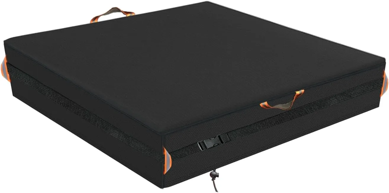 Square Sandbox Cover, Made 600D Heavy Duty for Children's Sandbox Protection Kids Outdoor Sand Boxes Sandpit,with Two Reflective Handles,7.2 Metre Drawstring and snap（66.9" L x 66.9" W x 8" H）