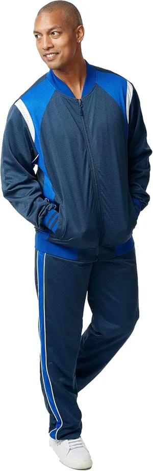 STACY ADAMS Men’s 2pc Mesh Sport-Casual Zip Tracksuit