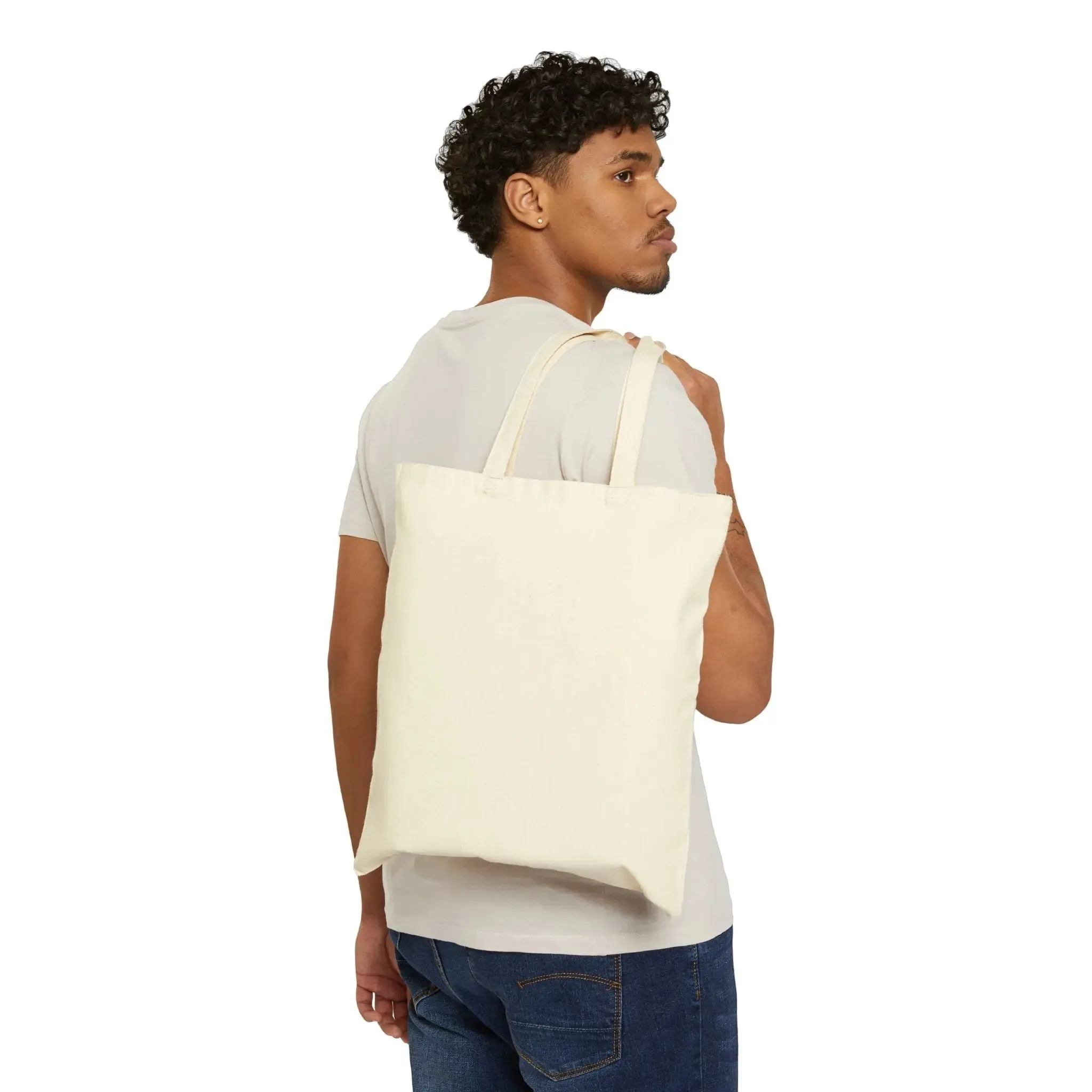 Stained Glass Polar Bear Cotton Canvas Tote Bag