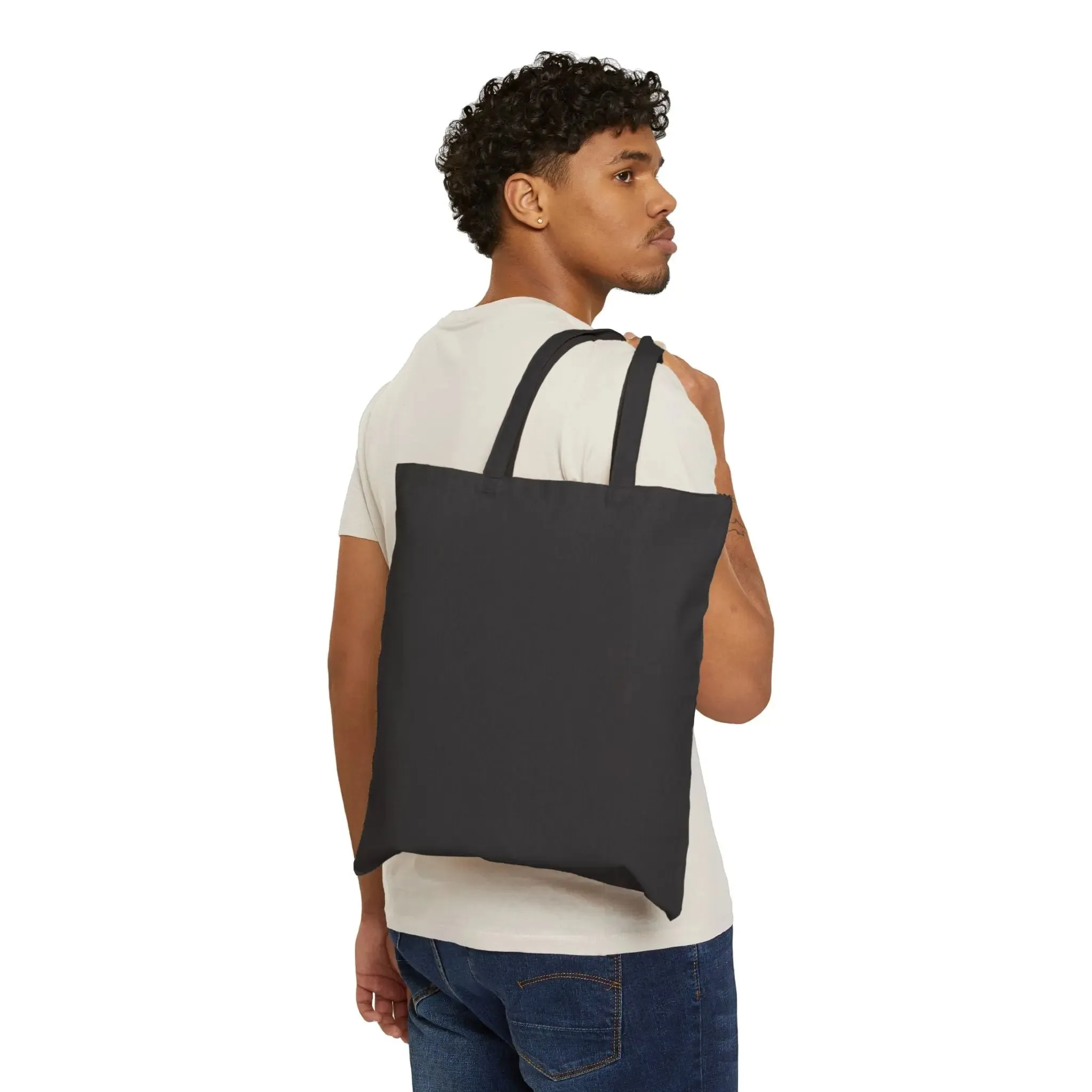Stained Glass Polar Bear Cotton Canvas Tote Bag