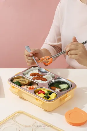 Stainless Steel Buffet Lunch Box With 4 Compartments - 1100ml