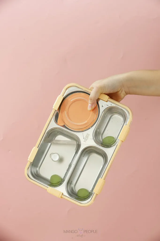 Stainless Steel Buffet Lunch Box With 4 Compartments - 1100ml