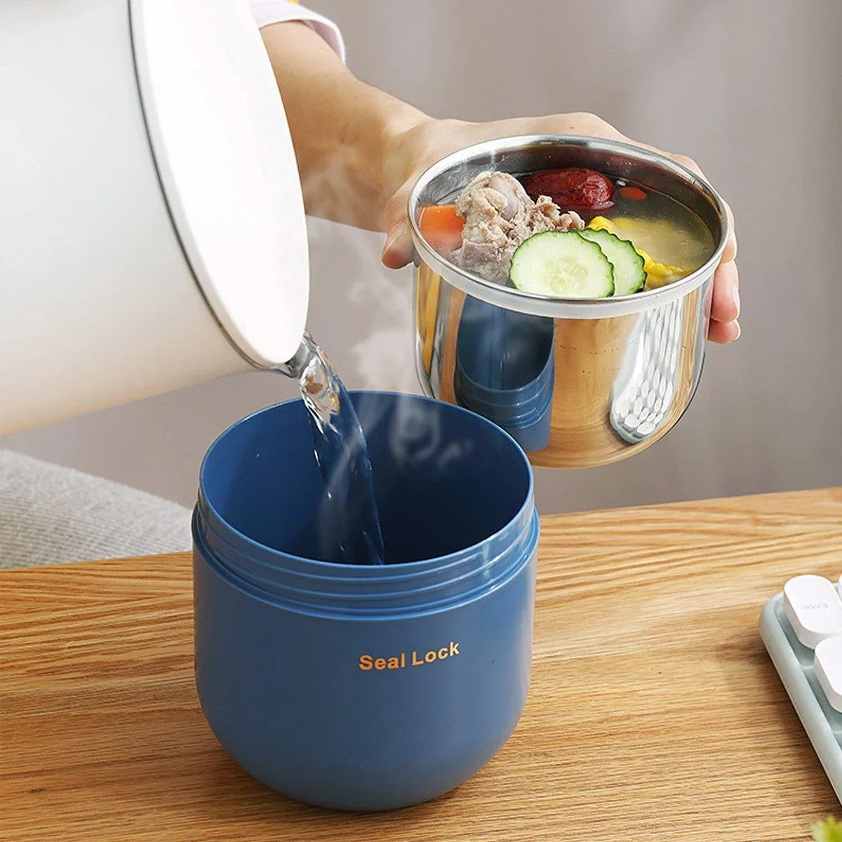 Stainless Steel Lunch Box Thermos Insulated Food Container for Soup and Hot Meal