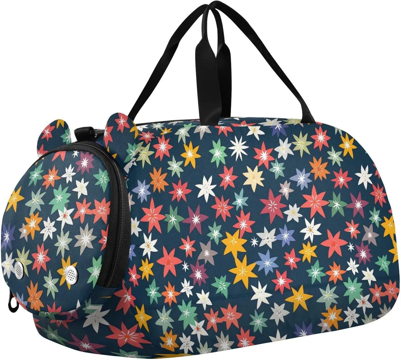 Star Vector Pattern Girl's Gym Duffel Bag with Shoes Compartment Multifunctional Weekender Overnight Range Bag for Travel, Sports, Duffel, Weekender bolso para gym