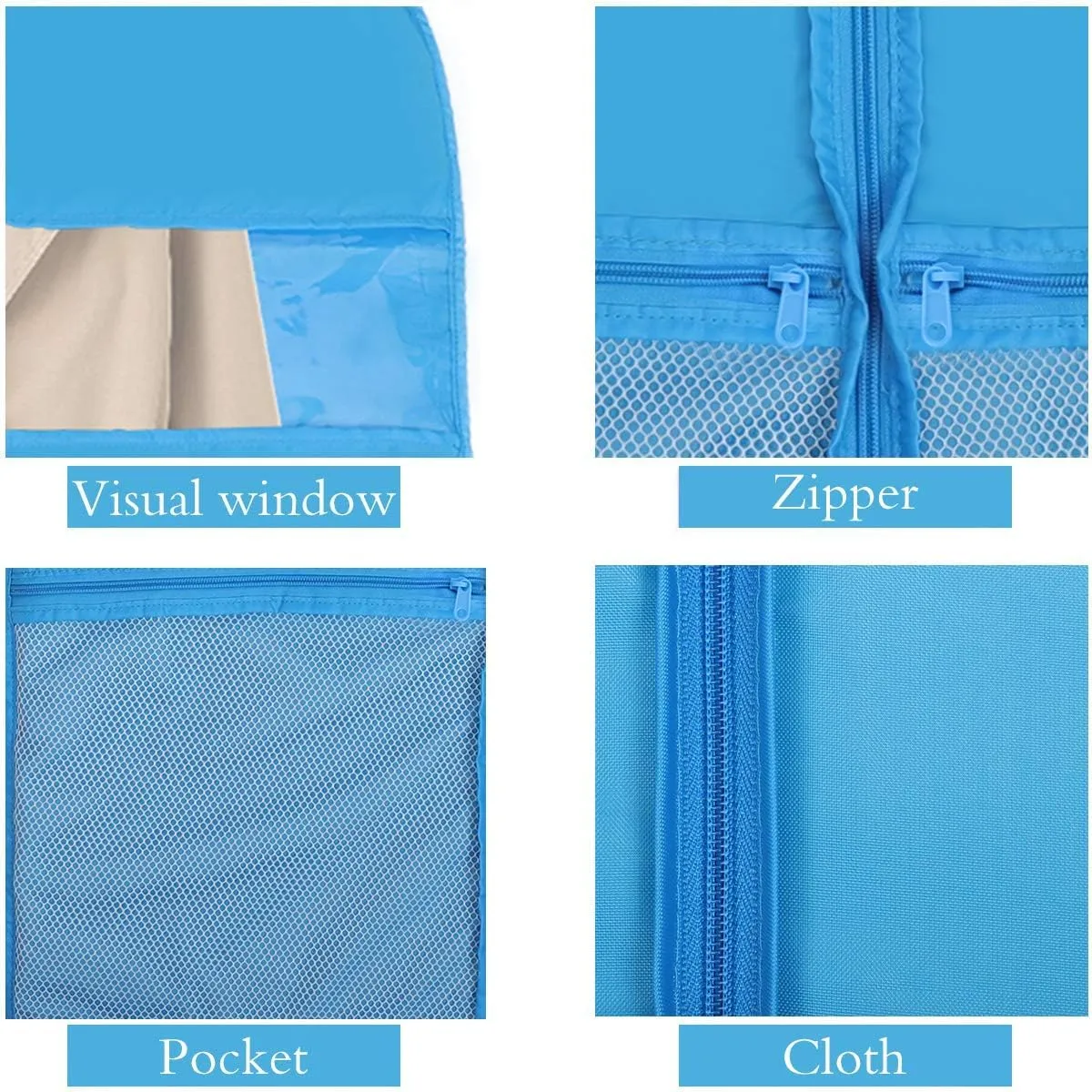 Stepstall 51" Garment Bags for Dance Costumes, Foldable Dance Garment Bag with Pockets for Dancer, Dust-Proof Garment Bags for Travel and Dance Competition (Set of 2)