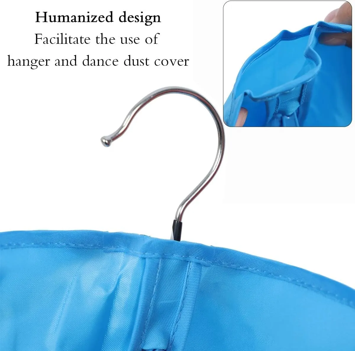 Stepstall 51" Garment Bags for Dance Costumes, Foldable Dance Garment Bag with Pockets for Dancer, Dust-Proof Garment Bags for Travel and Dance Competition (Set of 2)