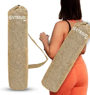 STRAUSS Velvet Yoga Mat Bag with Shoulder Strap, (Red)