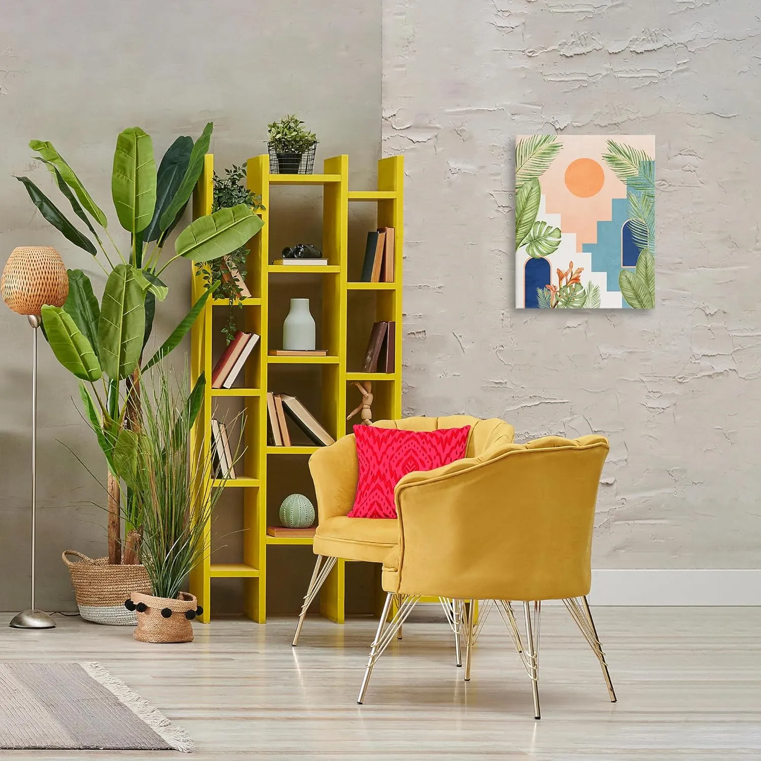 Stupell Industries Desert City with Palms Canvas Wall Art Design by Kim Allen