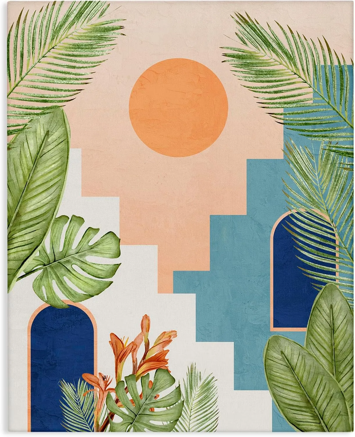 Stupell Industries Desert City with Palms Canvas Wall Art Design by Kim Allen