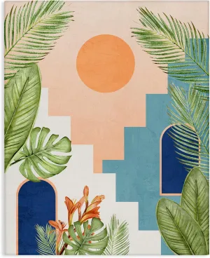 Stupell Industries Desert City with Palms Canvas Wall Art Design by Kim Allen