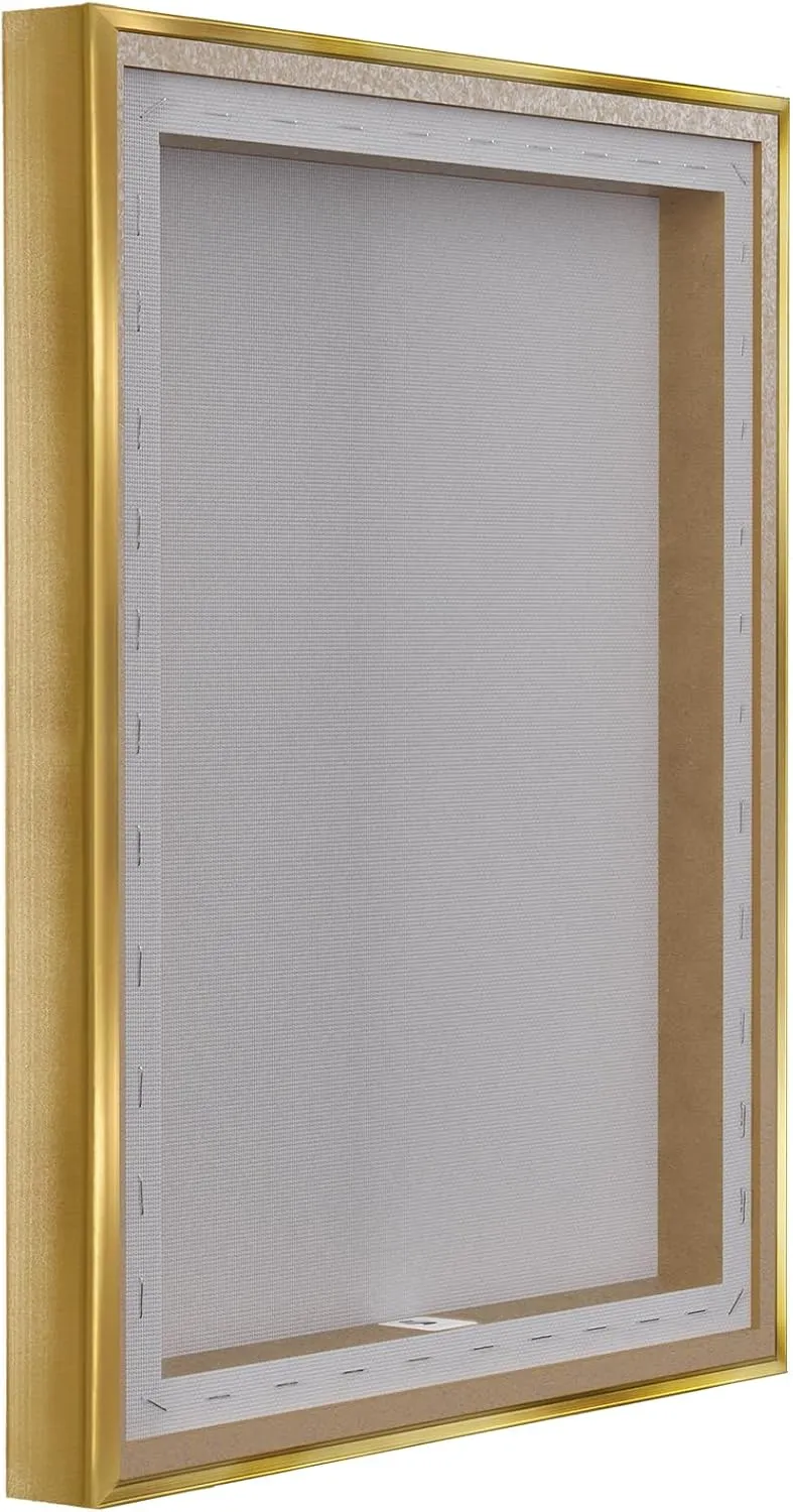 Stupell Industries Ghost in Pumpkin Patch Gold Framed Floater Canvas Wall Art Design by Jo Moulton, 17 x 21