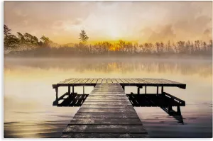 Stupell Industries Summer Sunrise Dock Canvas Wall Art, design by Mike Calascibetta, 24 x 16