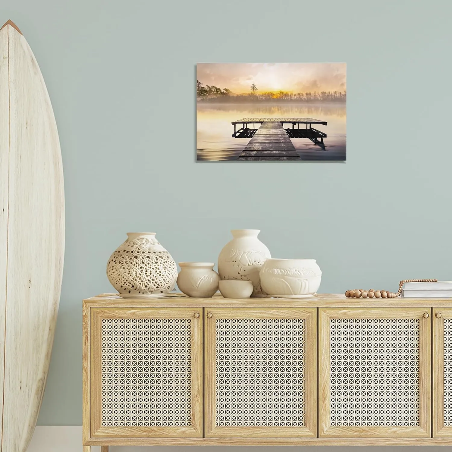Stupell Industries Summer Sunrise Dock Canvas Wall Art, design by Mike Calascibetta, 24 x 16