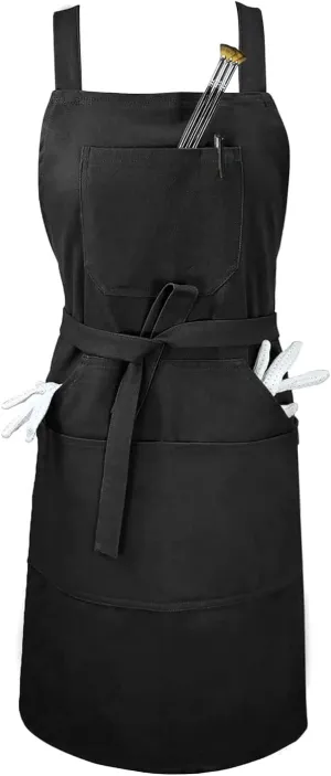 Sturdy Apron with Large Pockets - Unisex - 100% Cotton Canvas