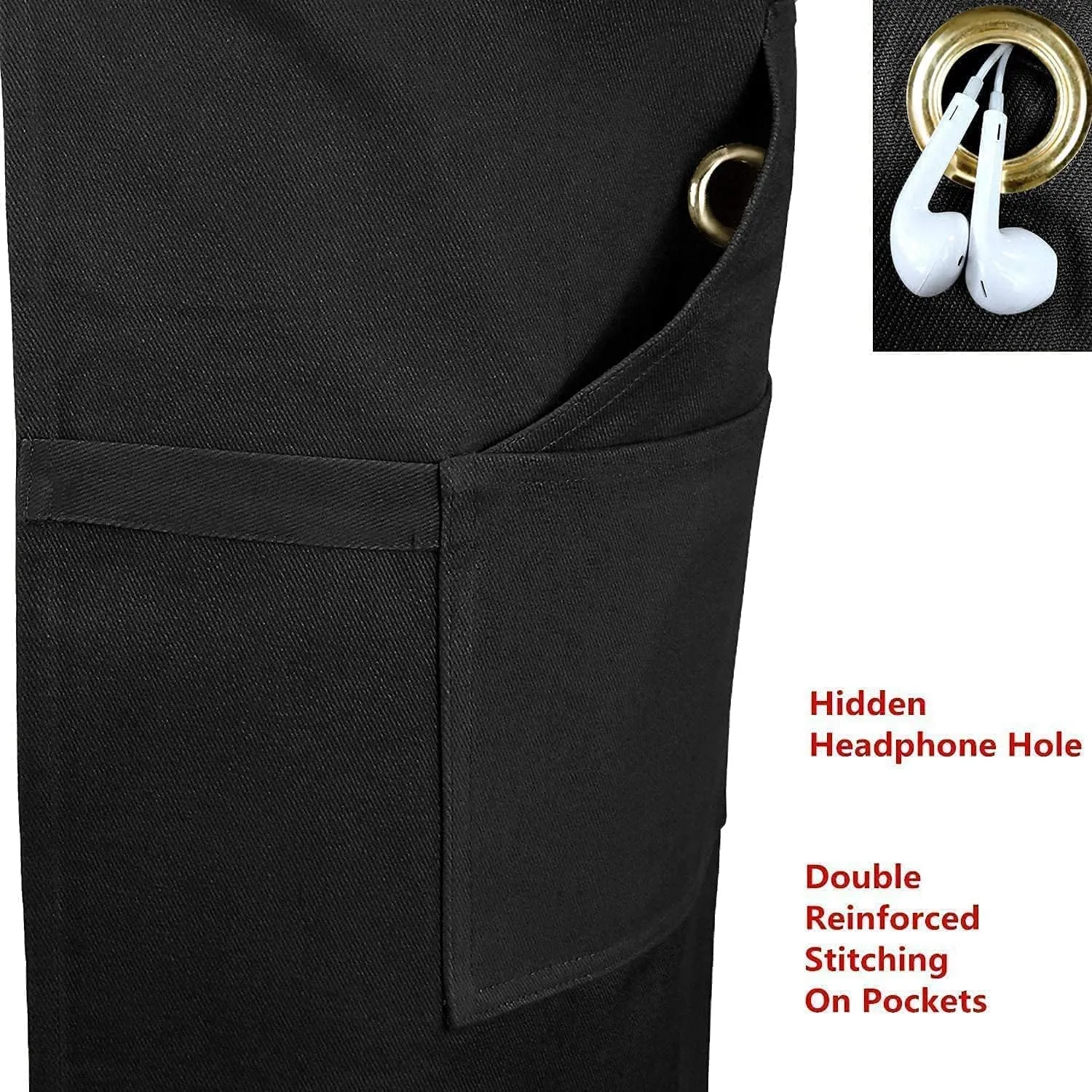 Sturdy Apron with Large Pockets - Unisex - 100% Cotton Canvas