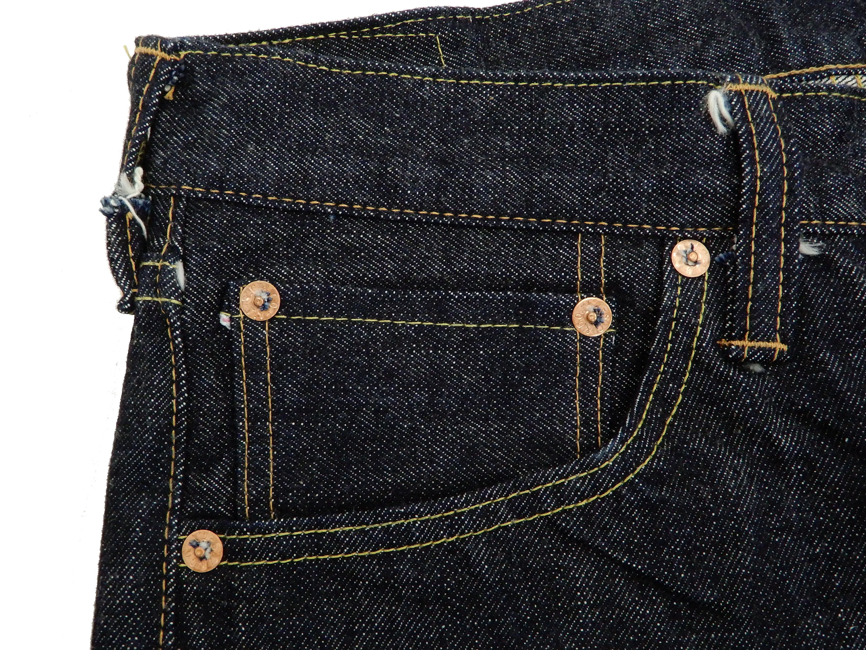 Sugar Cane Jeans Men's Slim Tapered Fit One-Washed 14.25 Oz. Japanese Selvedge Denim SC42021A
