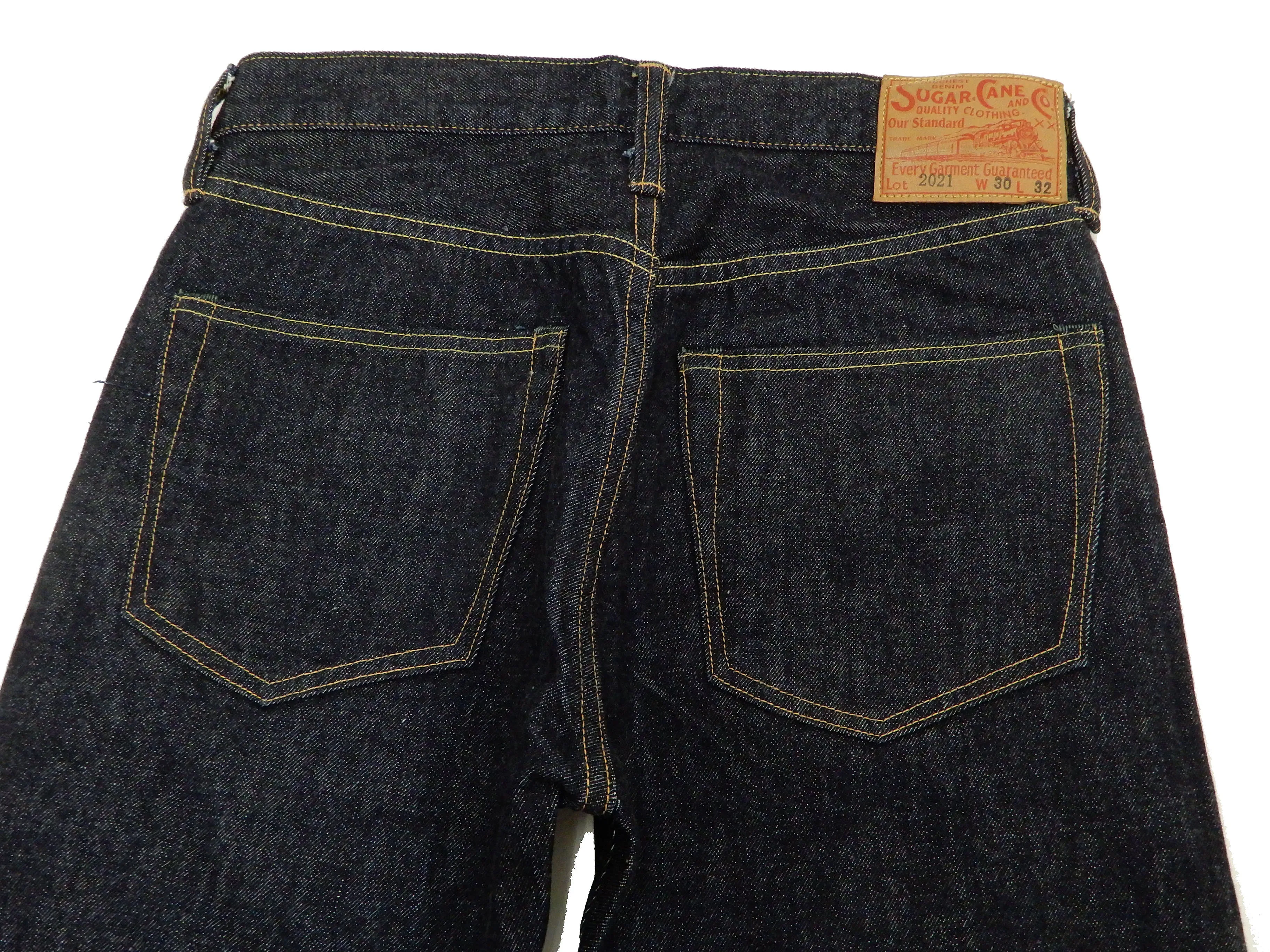Sugar Cane Jeans Men's Slim Tapered Fit One-Washed 14.25 Oz. Japanese Selvedge Denim SC42021A