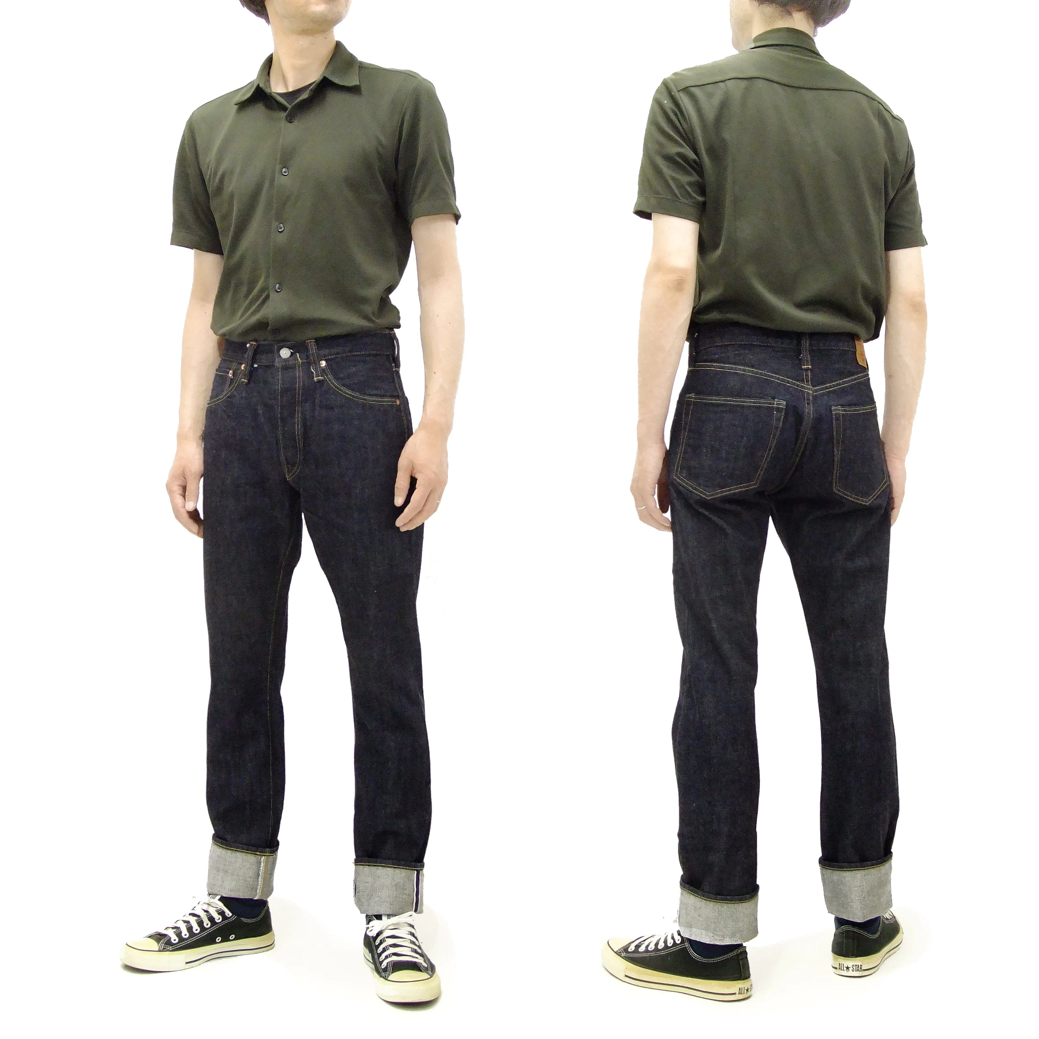Sugar Cane Jeans Men's Slim Tapered Fit One-Washed 14.25 Oz. Japanese Selvedge Denim SC42021A