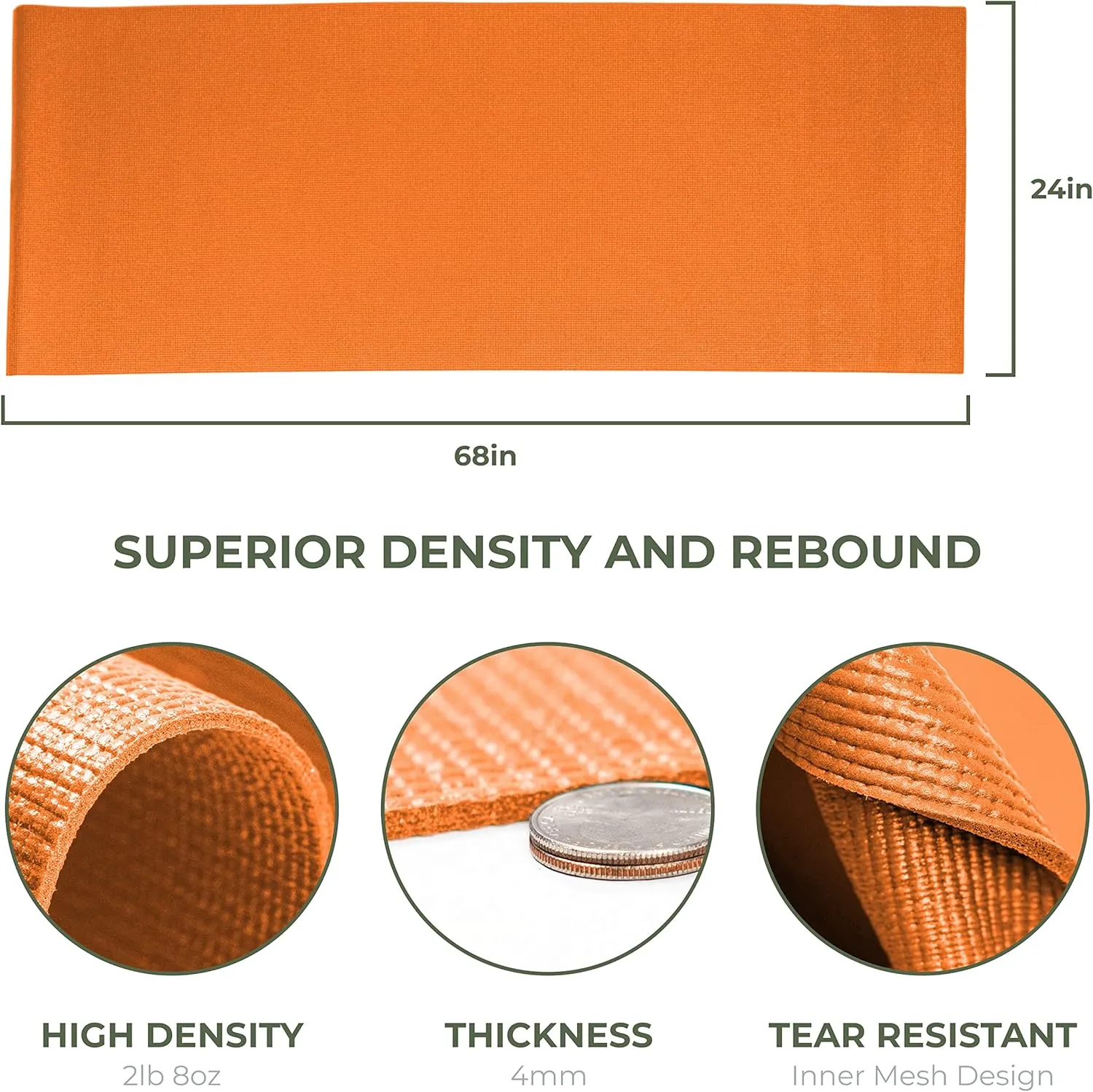 Sunshine Yoga 10-Pack Explore Yoga Mat, 68" x 24" Exercise Mat, 4mm Thick Non Slip Workout Mat, Anti-Tear Gym Mat, Bulk Yoga Mats for Home Workout or Studio